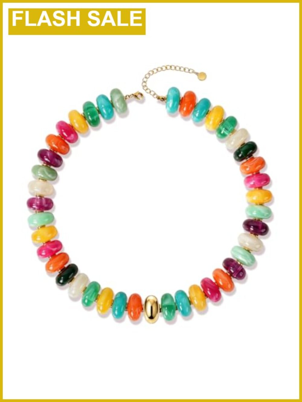 Chunky Beaded Necklace Women Resin Statement Boho Layering Jewelry Gift